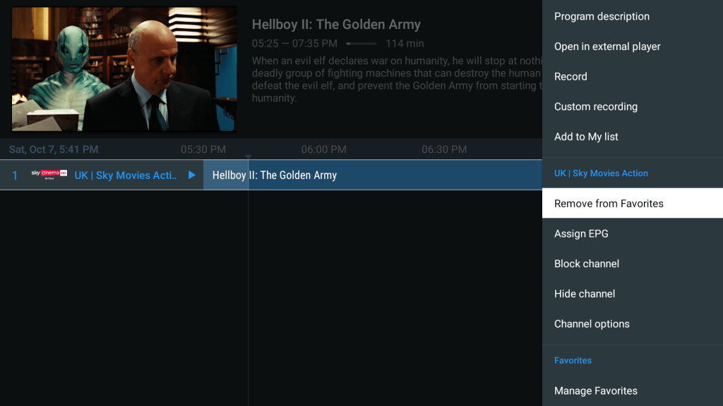Make favorite list in TiviMate Premium 10.